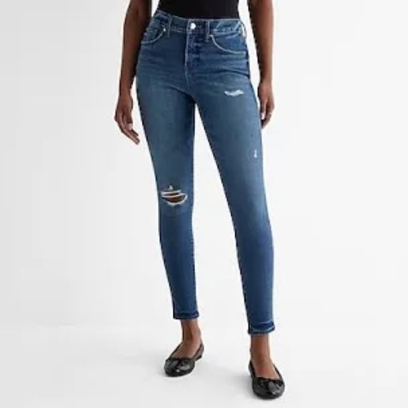 Denizen from Levi's Mid Rise Skinny Jeans Distressed size 18 - Picture 1 of 6